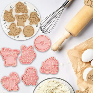 Set de 6 forme pentru biscuiti LDRAMAM, plastic, roz