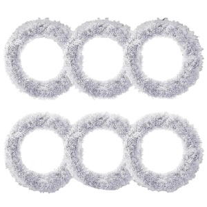 Set de 6 ghirlande de Craciun pentru coronite Geosar, folie, argintiu, 5, 5 m x 5 cm