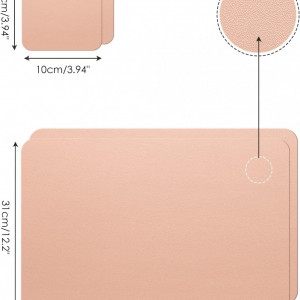 Set de 6 naproane pentru tacamuri/farfurii si 6 naproane pentru pahare Hinor, piele PU, roz, 40.5 x 31 cm