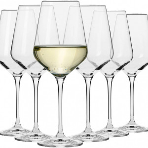 Set de 6 pahare pentru vin Krosno, transparent, sticla, 390 ml, 23 3 cm - Img 1