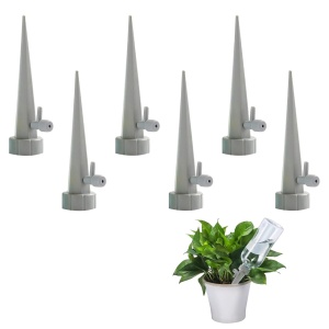 Set de 6 picuratoare pentru plante Cutiolly, plastic, gri, 13,5 x 2,8 cm