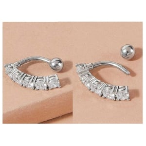 Set de 6 piercinguri pentru buric Masop, otel inoxidabil, rose gold, 8-10 x 1,6 mm