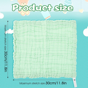 Set de 6 prosoape pentru bebelusi Sibba, microfibra, alb/verde/albastru, 30 x 30 cm - Img 6