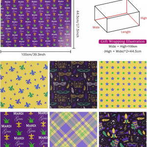 Set de 6 role de hartie pentru ambalaj cadouri RUSPEPA, multicolor, 44,5 x 100 cm - Img 3