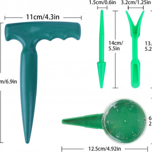 Set de 6 unelte pentru gradinarit cu etichete Xingrun, plastic, verde/bej - Img 7