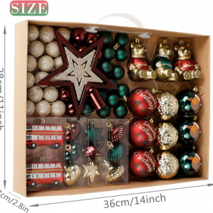 Set de 70 ornamente pentru brad Valery Madelyn, plastic, multicolor - Img 3