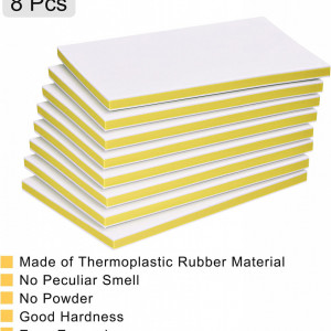 Set de 8 blocuri pentru sculptat Sourcing Map cauciuc termoplastic, galben/alb, 15 x 10 x 0,8 cm - Img 4