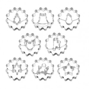 Set de 8 forme pentru biscuiti Gavbulie, otel inoxidabil, argintiu, 5,7 x 5,7 cm