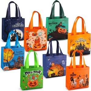 Set de 8 pungi pentru Halloween Parsup, plastic, multicolor, 20 x 8 x 20 cm