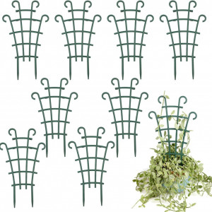 Set de 8 suporturi pentru plante YeahBoom, plastic, verde, 15,5 x 26 cm