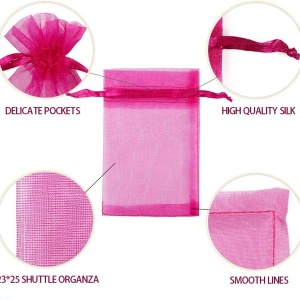Set de 80 saculeti Sioppkik, organza, multicolor, 7 x 9 cm 