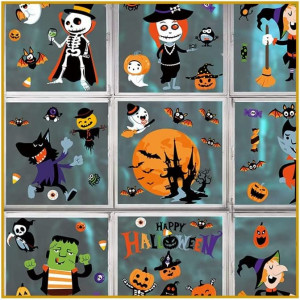 Set de 9 foi cu stickere pentru Halloween pentru ferestre Bravebull, multicolor, PVC, 20 x 30 cm - Img 3