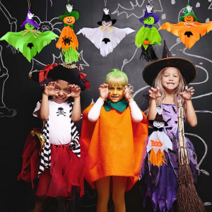Set de banner cu 6 decoratiuni de Halloween Qpout, multicollor, hartie, 11 x 10 cm / 14 x 33 cm - Img 3