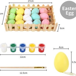 Set de creatie cos cu 15 oua de Paste si vopsea pentru pictat FORMIZON, plastic, multicolor - Img 6