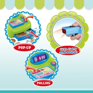 Set de Cumparaturi Tip Supermarket Rovo 85 pentru Copii, Jucarie Interactiva, Scanner, Casa de marcat, Cos de cumparaturi, Lumini, Sunete, Inaltime 80 cm - Img 7