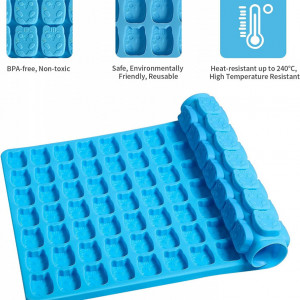 Set de forma pentru biscuiti in forma de pisica pensula si razuitor de aluat Yosemy, albastru, silicon, 29,8 x 19,9 cm / 21 x 3 cm - Img 5