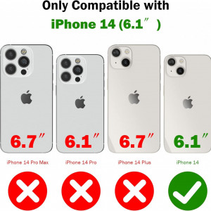 Set de husa cu 2 folii de protectie pentru iPhone 14  Giolus, sticla securizata/TPU, rosu, 6,1 inchi