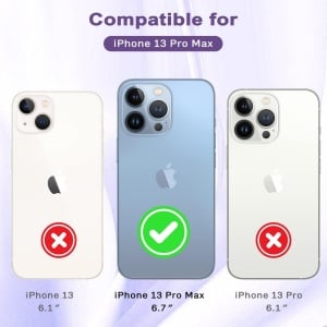 Set de husa si 2 folii de protectie ecran pentru iPhone 13 Pro Max Petocase, piele PU/sticla securizata, violet, 6,7 inchi