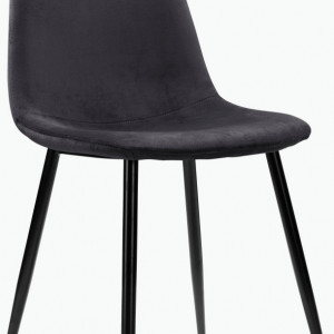 Set de living Monza Eadwine masa + 4 scaune, MDF, antracit/negru, 160x90x76 cm - Img 4