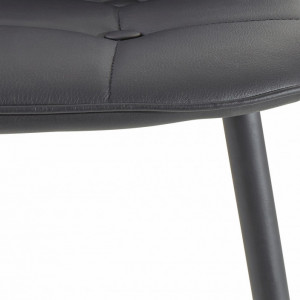 Set de living Sabine/Luna 4 scaune si o masa, lemn/metal/piele sintetica, negru/alb - Img 3