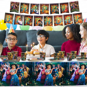 Set de masa festiva pentru copii Yisscen, hartie, multicolor, 42 bucati - Img 3