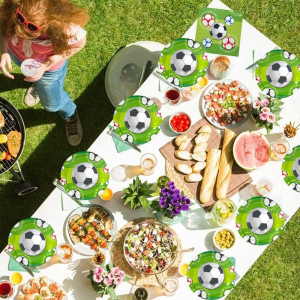 Set de masa pentru petrecere fotbal MEZHEN, hartie, multicolor, 6 persoane - Img 2