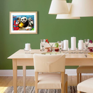 Set de pictura cu diamante Betionol, model Panda, multicolor, 30 x 40 cm - Img 3