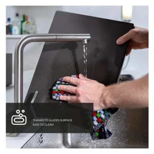 Set de pizza, lopata din aluminiu 30.5 x 85 cm, piatra de copt 38 x 30 cm, DOLCE MARE, Negru, Resigilat, Grad A - Img 4