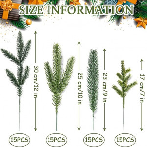 Set de  ramuri artificiale de pin Syhood, PVC, verde,16,5 x 6,85 cm