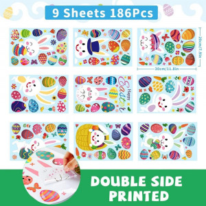 Set de stickere pentru Paste Xinan, PVC, multicolor, 9 coli
