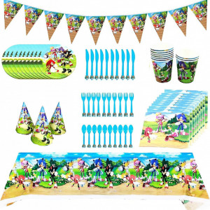 Set de vesela pentru petrecere copii Rosepartyh, hartie, multicolor, 78 piese