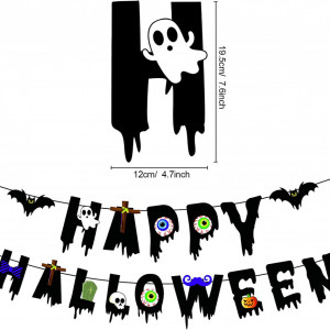 Set decoratiuni pentru Halloween Qpout, hartie, multicolor, 31 piese - Img 7