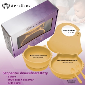 Set Diversificare, AppeKids, 100% Silicon, Kitty - Honey - Img 2