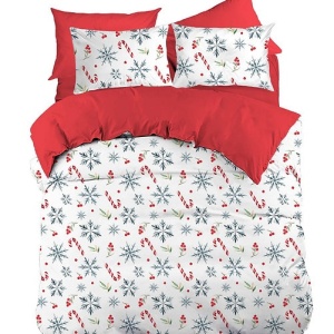 Set husa pilota + 2 fete de perna, bumbac ranforce 100%, 200x200 cm + 2x80x80 cm, multicolor - Verificat A · Re-Bloom
