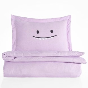 Set husa pilota + fata de perna, 65% bumbac/35% poliester, 135x200 cm + 80x80 cm, violet - Verificat A · Re-Bloom - Img 3