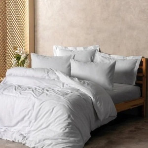 Set husa pilota + fata de perna, bumbac ranforce 100%, 135x200 cm + 80x80 cm, alb - Verificat A · Re-Bloom