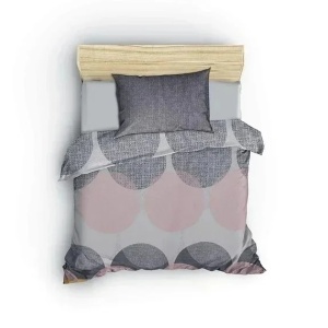 Set husa pilota + fata de perna, bumbac ranforce 100%, 135x200 cm + 80x80 cm, multicolor - Verificat A · Re-Bloom - Img 2