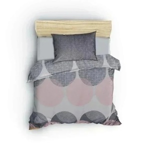 Set husa pilota + fata de perna, bumbac ranforce 100%, 135x200 cm + 80x80 cm, multicolor - Verificat A · Re-Bloom - Img 2
