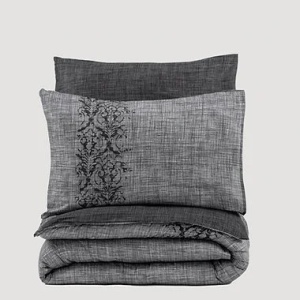 Set husa pilota + fata de perna, bumbac ranforce 100%, 155x220 cm + 80x80 cm, gri - Verificat A · Re-Bloom - Img 3