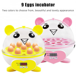 Set incubator pentru 9 oua si 2 adapatori Paiduoji, plastic, multicolor, 20W