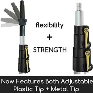 Set maner telescopic cu racleta/pamatuf DocaPole, aluminiu/cauciuc/microfibra, galben/argintiu, 3,6 m - Img 3