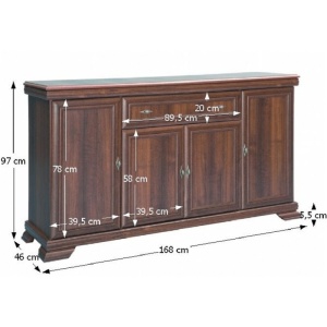 Set mobila living comoda VM4 si vitrina VMN5, 168 x 46 x 97 cm, Nuc - Img 4