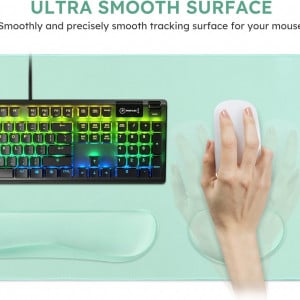 Set mousepad si 2 protectii pentru mana ICasso, neopren, turcoaz - Img 5