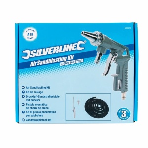 Set pistol pneumatic pentru sablare Silverline, cu accesorii