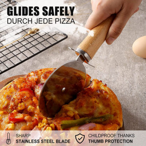 Set spatula si taietor pentru pizza DITAIX, lemn/otel inoxidabil, argintiu/natur - Img 4