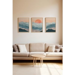 Set tablou decorativ Re-Bloom, 3 piese, lemn masiv/MDF, multicolor, 33 x 48 cm - Img 2