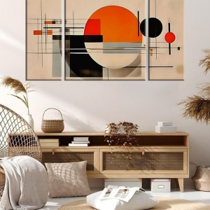 Set tablou decorativ Re-Bloom, 3 piese, panza/lemn, multicolor - Img 3
