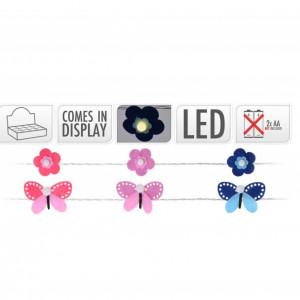 Sirag de 10 lumini LED Karll fluturi si flori - Img 2