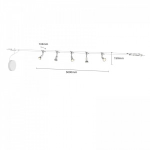 Spoturi Rope, LED, metal/plastic, crom/argintiu, 500 x 13,3 x 15 cm - Img 2