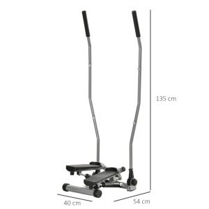 Stepper pentru fitness, cu manere si ecran LCD, otel/ABS, negru/argintiu, 54 x 40 x 135 cm, Resigilat, Grad A - Img 3